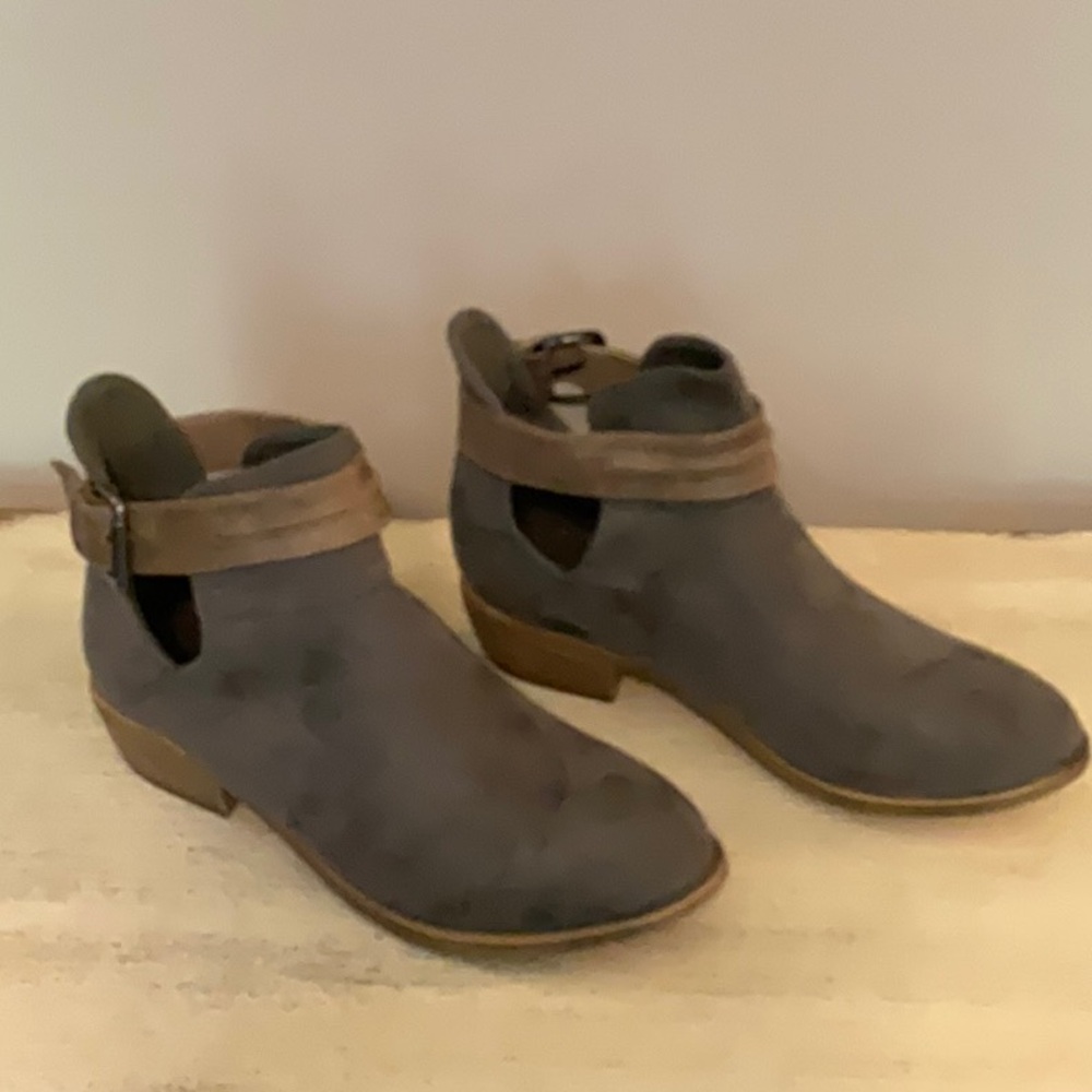 Gray and Tan Women's Ankle Boots NWOT